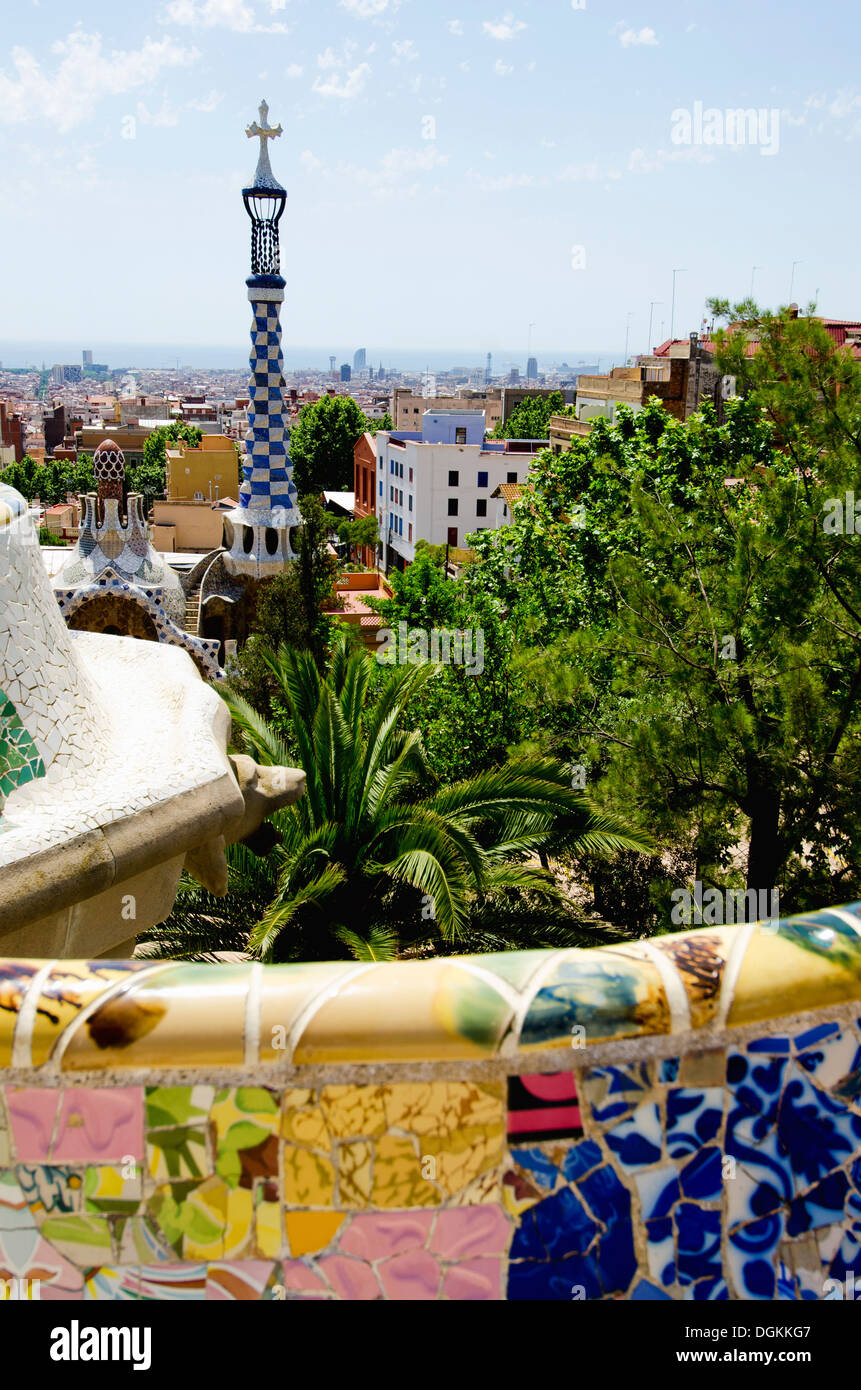 Spanien, Katalonien, Barcelona, Blick auf Park Güell Stockfoto