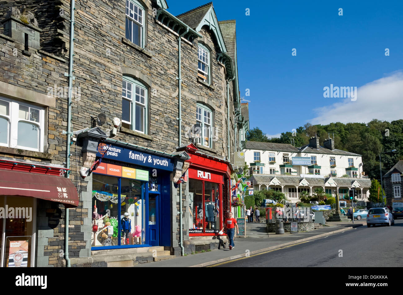 Ambleside Stadtzentrum entfernt. Stockfoto