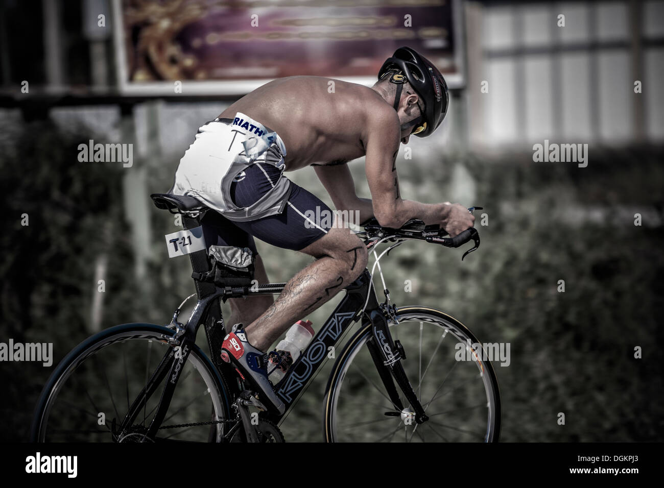 Radfahrer Straßenrennen männlichen Konkurrenten Stockfoto