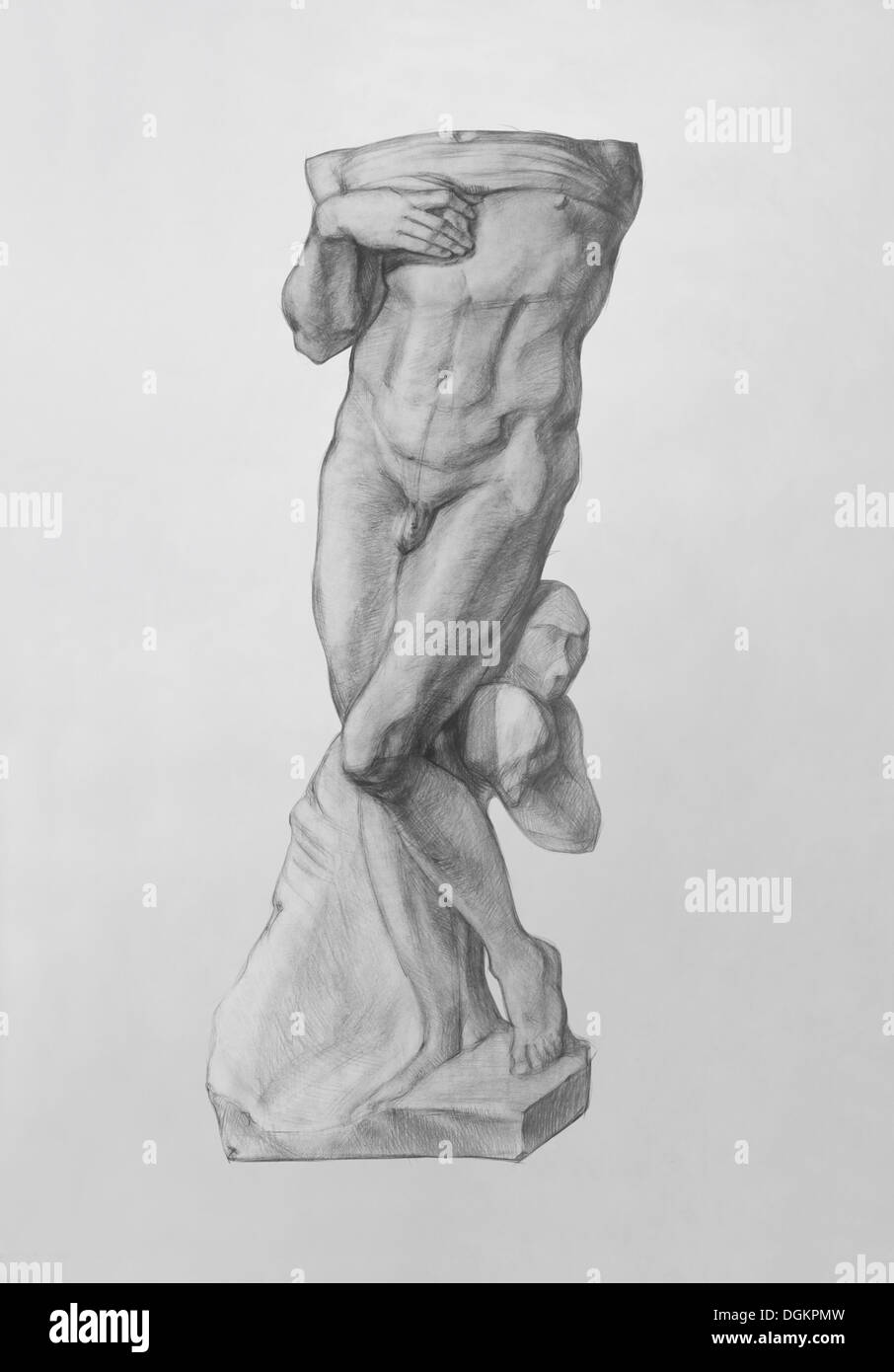 Der Sklave sterben ist eine Skulptur von der italienischen Renaissance-Künstlers Michelangelo. Es ist eine Bleistiftzeichnung Stockfoto