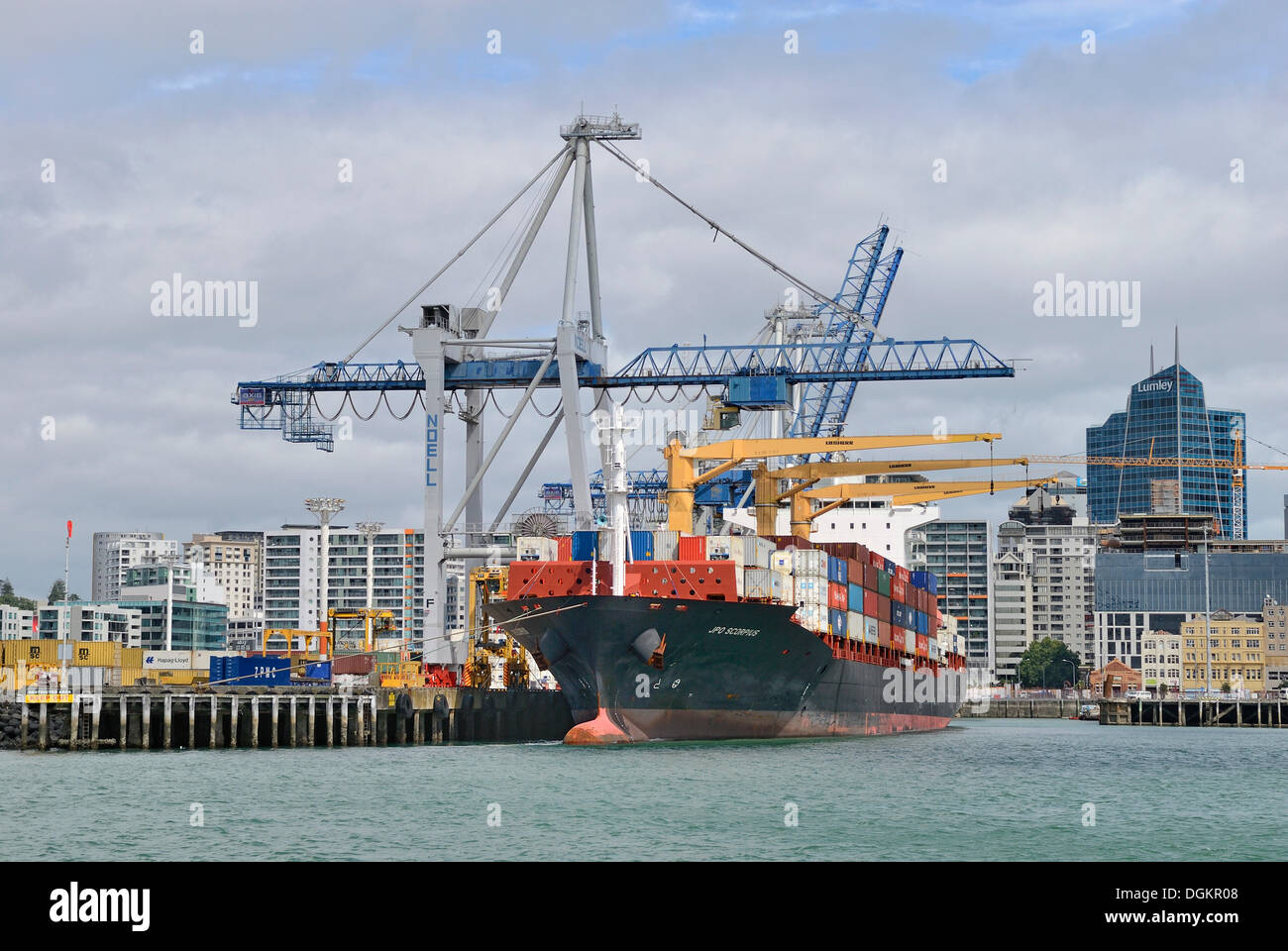 Containerhafen, Auckland, Nordinsel, Neuseeland Stockfoto