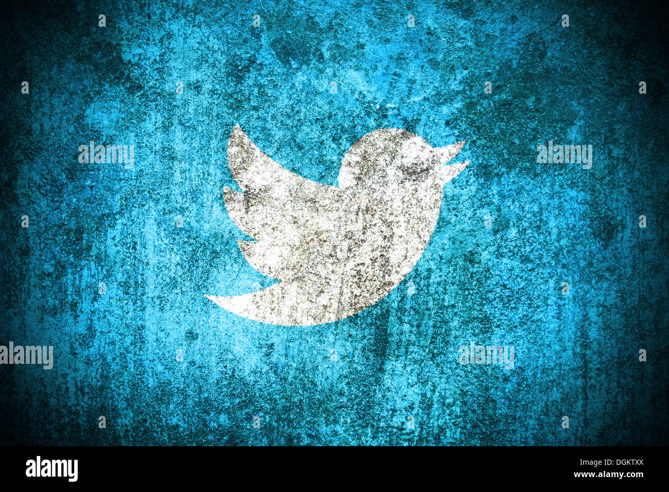 Twitter-Inc-Logo auf notleidende Hintergrund Stockfoto