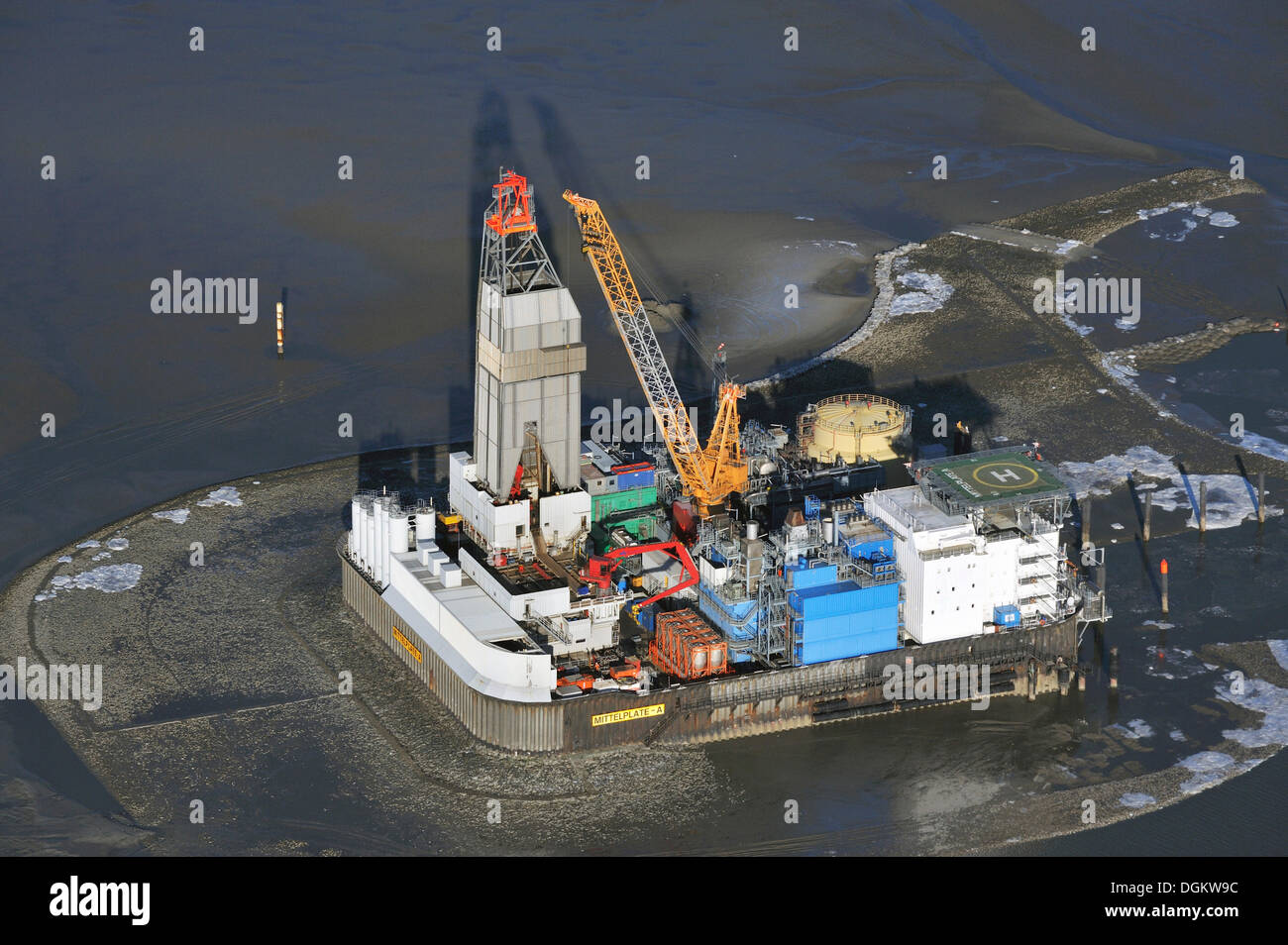 Luftaufnahme l Mittelplate A Marne Schleswig Holstein Deutschland