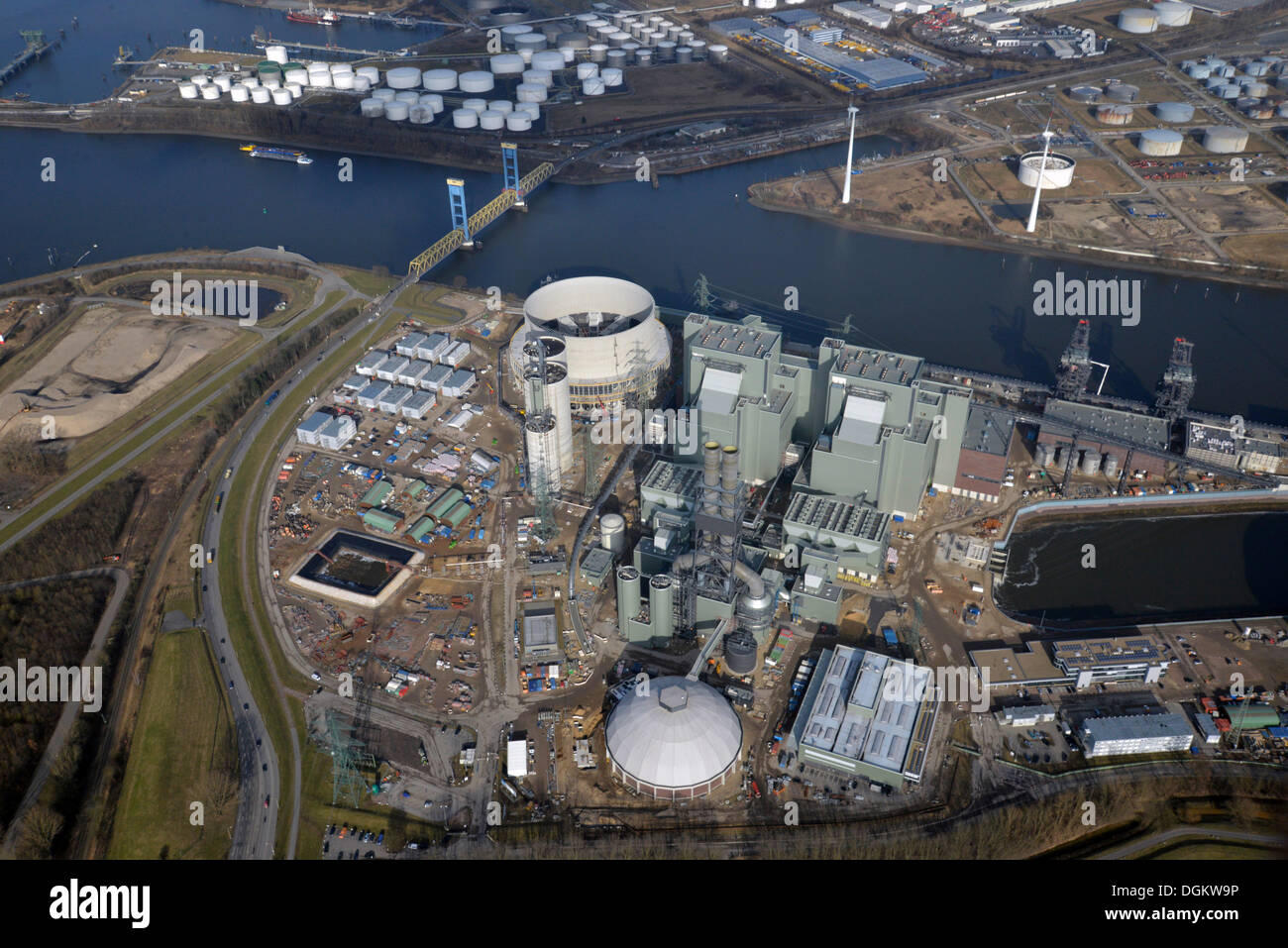 Luftbild, Moorburg Kraftwerk Moorburg, Hamburg, Hamburg, Deutschland Stockfoto