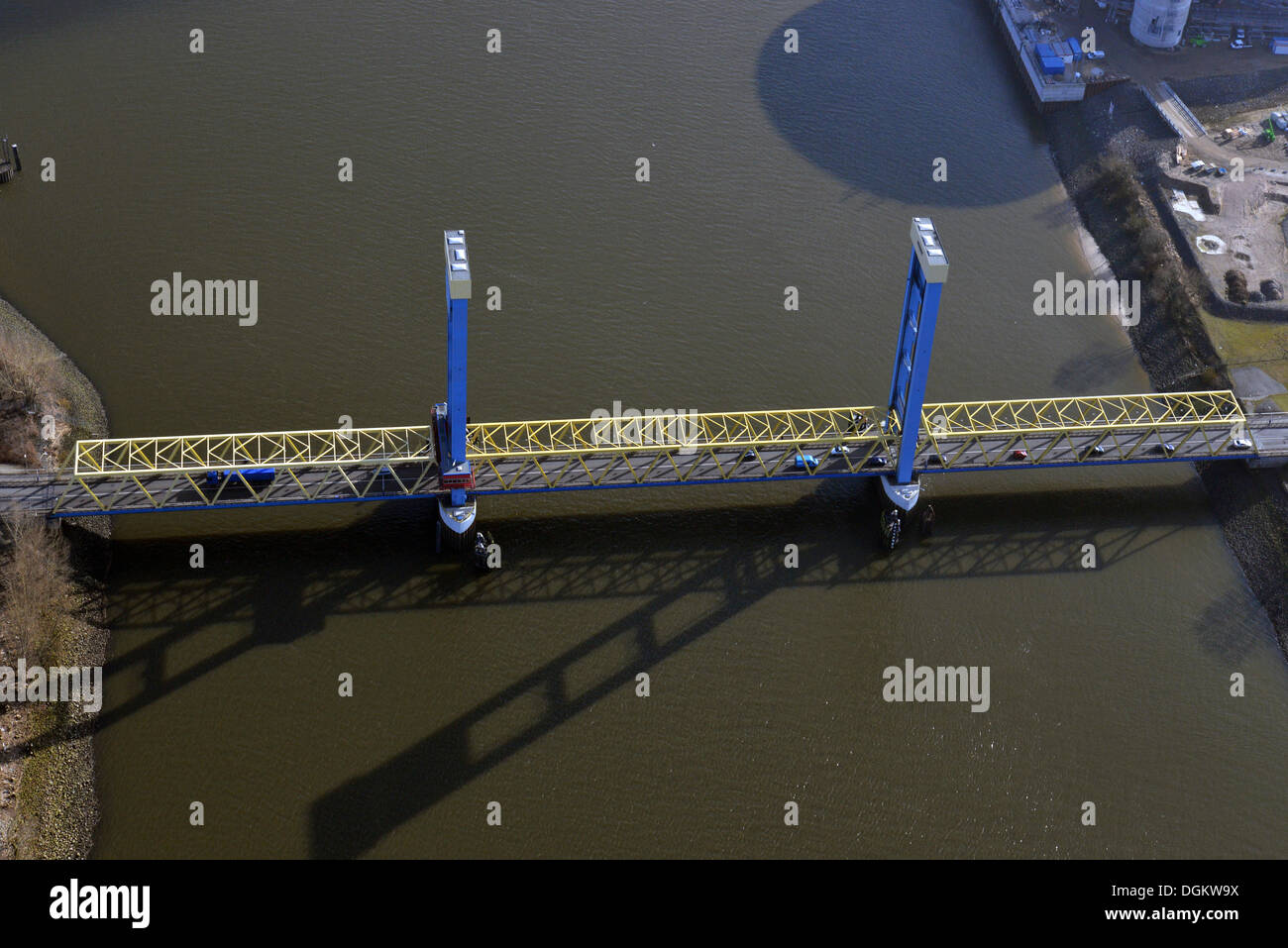 Luftaufnahme, Kattwyk-Brücke über die Stillhorn Fluss, Hamburg, Hamburg, Deutschland Stockfoto