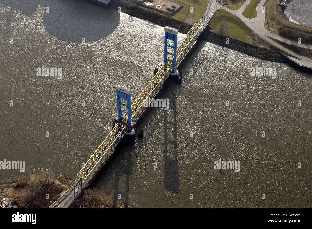 Luftaufnahme, Kattwyk-Brücke über die Stillhorn Fluss, Hamburg, Hamburg, Deutschland Stockfoto
