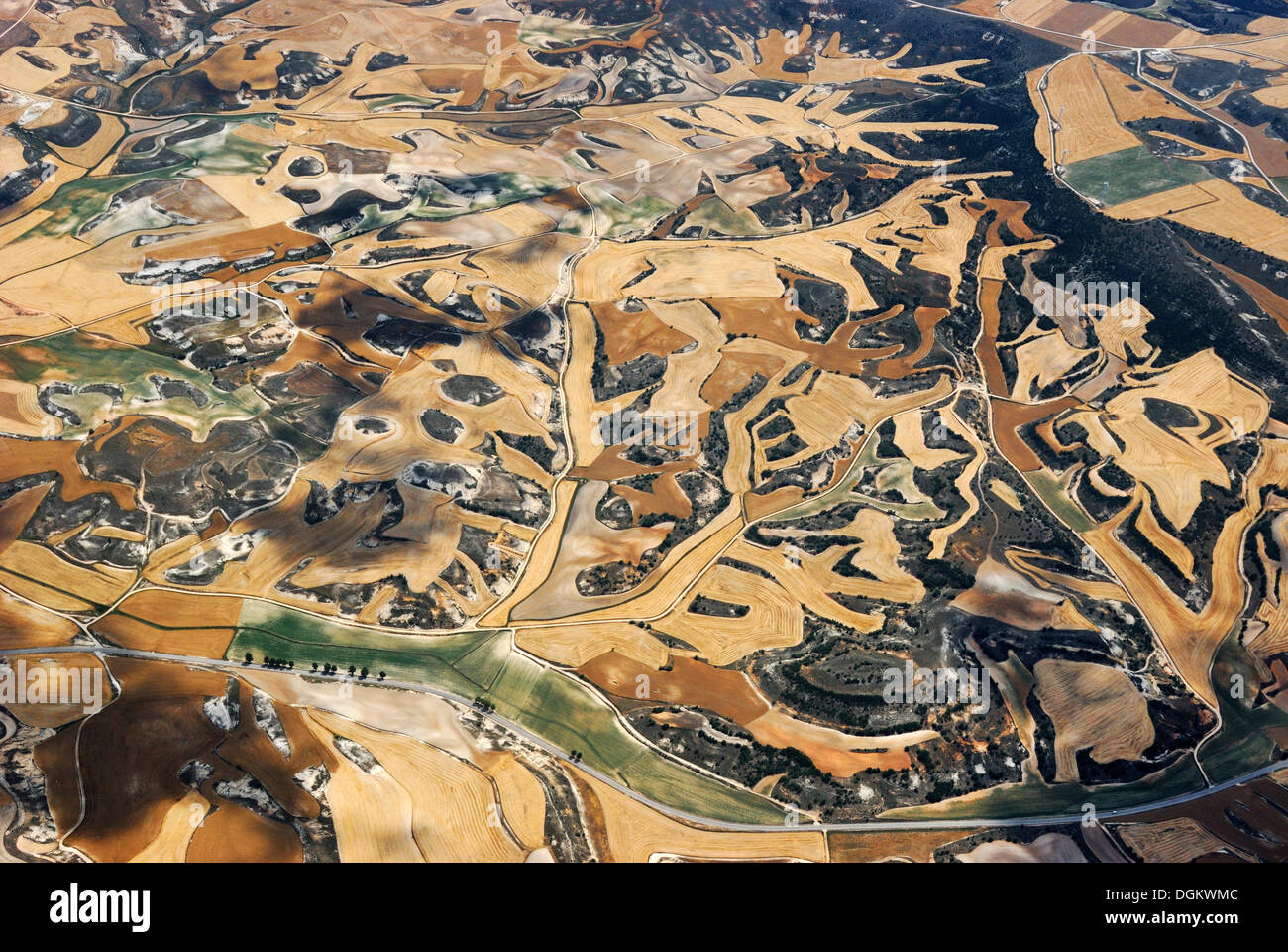 Luftbild, kastilischen Landschaft, Soria, Kastilien und León, Spanien Stockfoto