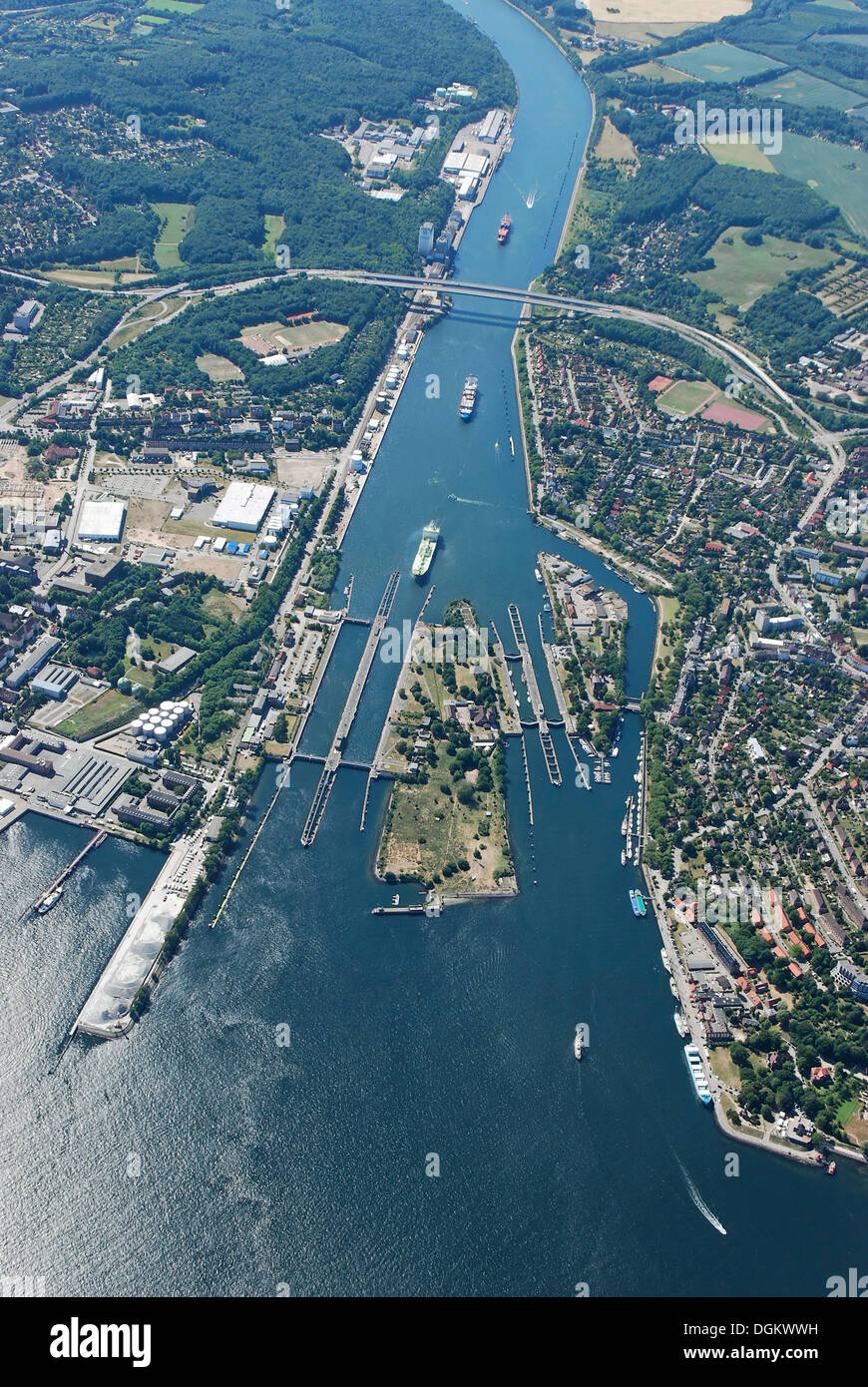 Luftbild, Kieler Schloss, NordOstseeKanal, Kiel, Kiel, SchleswigHolstein, Deutschland
