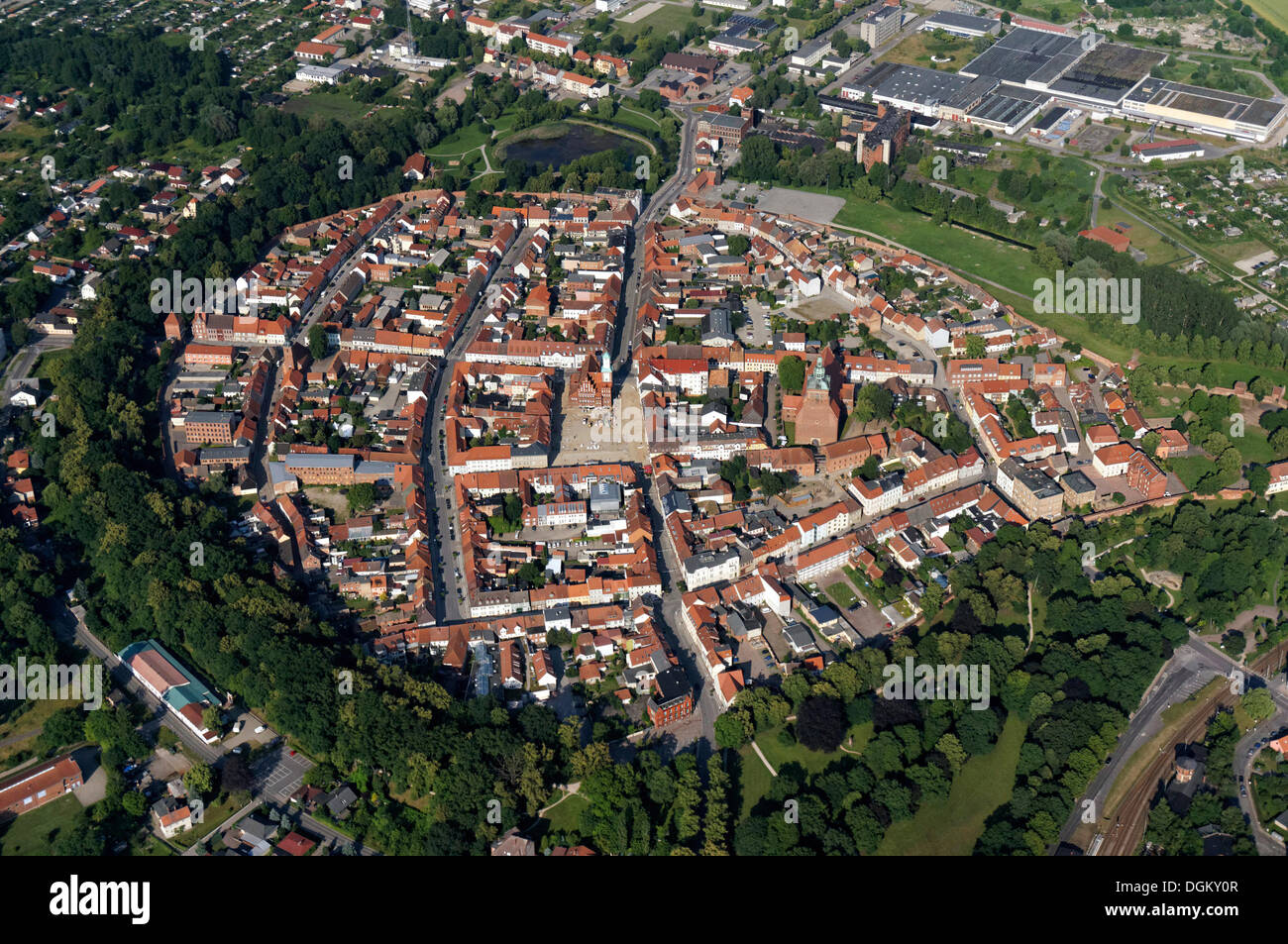 Luftbild, Stadt Wittstock, Wittstock, Brandenburg, Deutschland Stockfoto