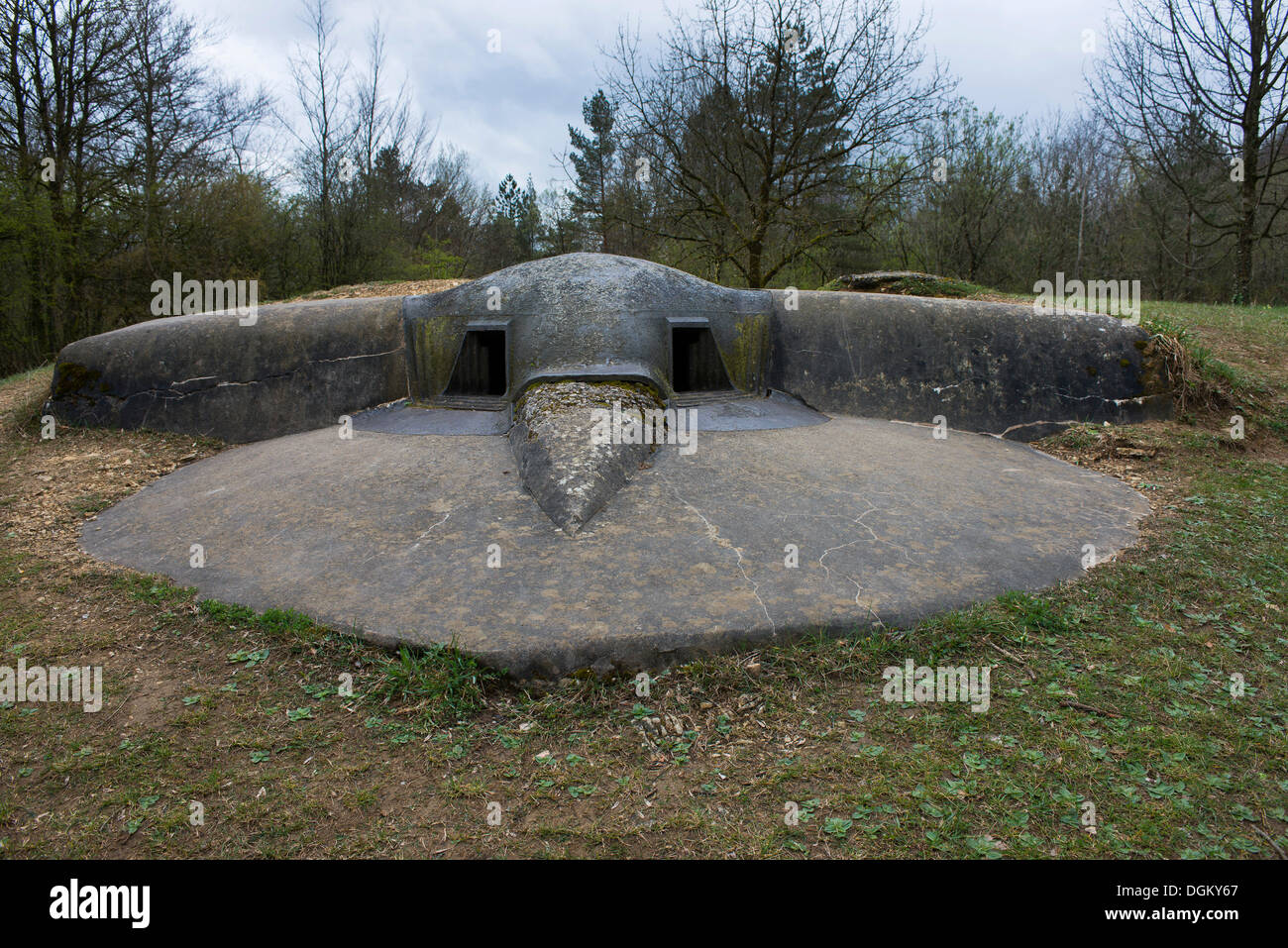 Maschinengewehr Pillbox, Pamart Kasematte auf Fort Souville, Erster Weltkrieg, Verdun, Lothringen, Frankreich, Europa Stockfoto