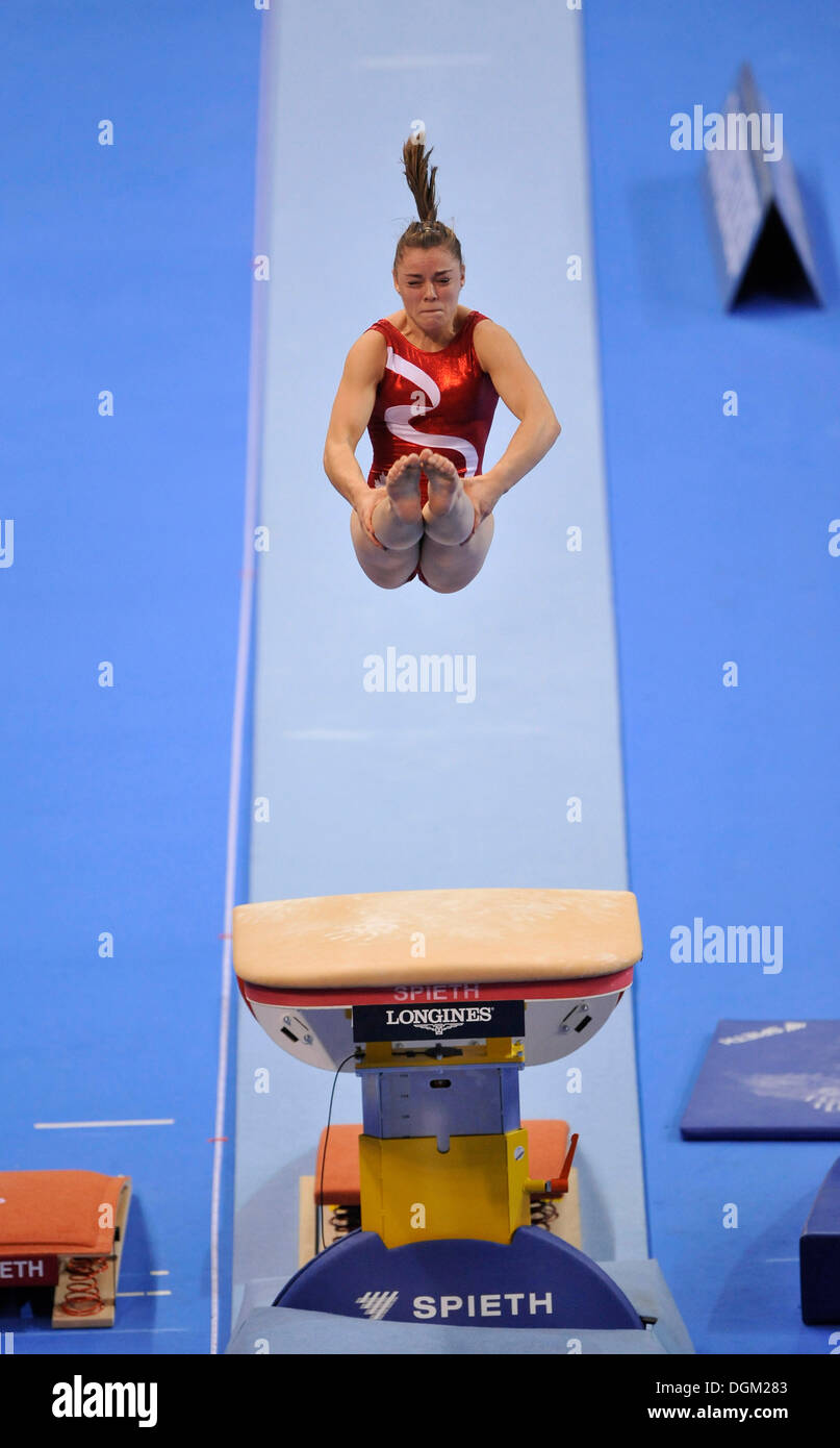 Kristin Klarenbach, Kanada, Voltigieren, EnBW Gymnastics World Cup 2009, Porsche-Arena, Stuttgart, Baden-Württemberg Stockfoto