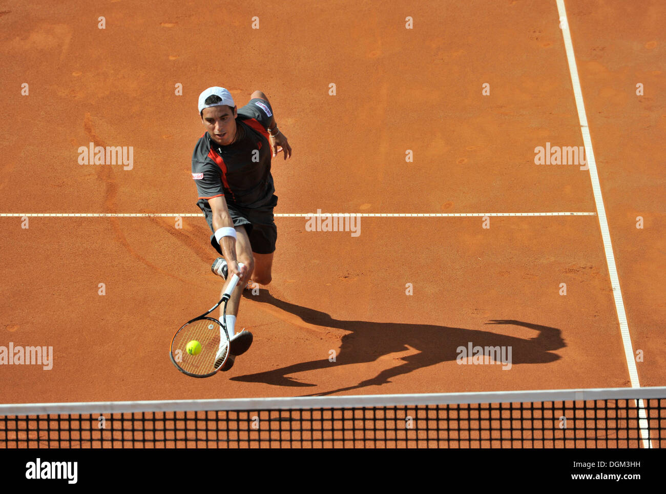 Albert Montanes, Spanien, nahe dem Netz anzugreifen ATP Tennis Turnier Mercedes Cup 2010, Weißenhof, Stuttgart Stockfoto