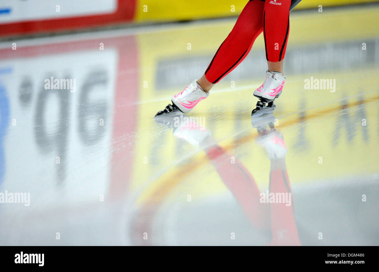Detail, Essent ISU World Speedskating Weltmeisterschaften 2011, Inzell Eislauf Stadion, Oberbayern Stockfoto
