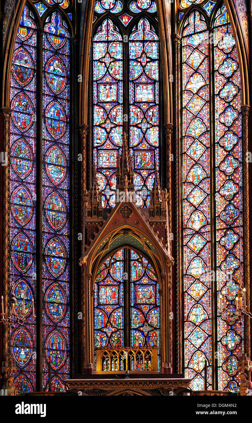 Chor der Kapelle SainteChapelle Oberkapelle, Cite, Paris, Frankreich