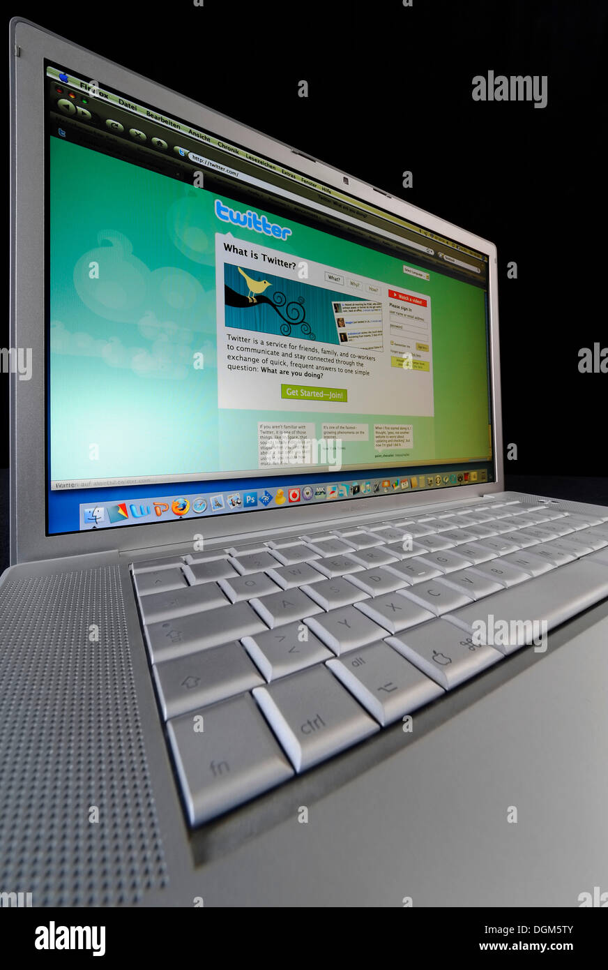 Laptop, PC, Twitter, soziale Netzwerke Stockfoto