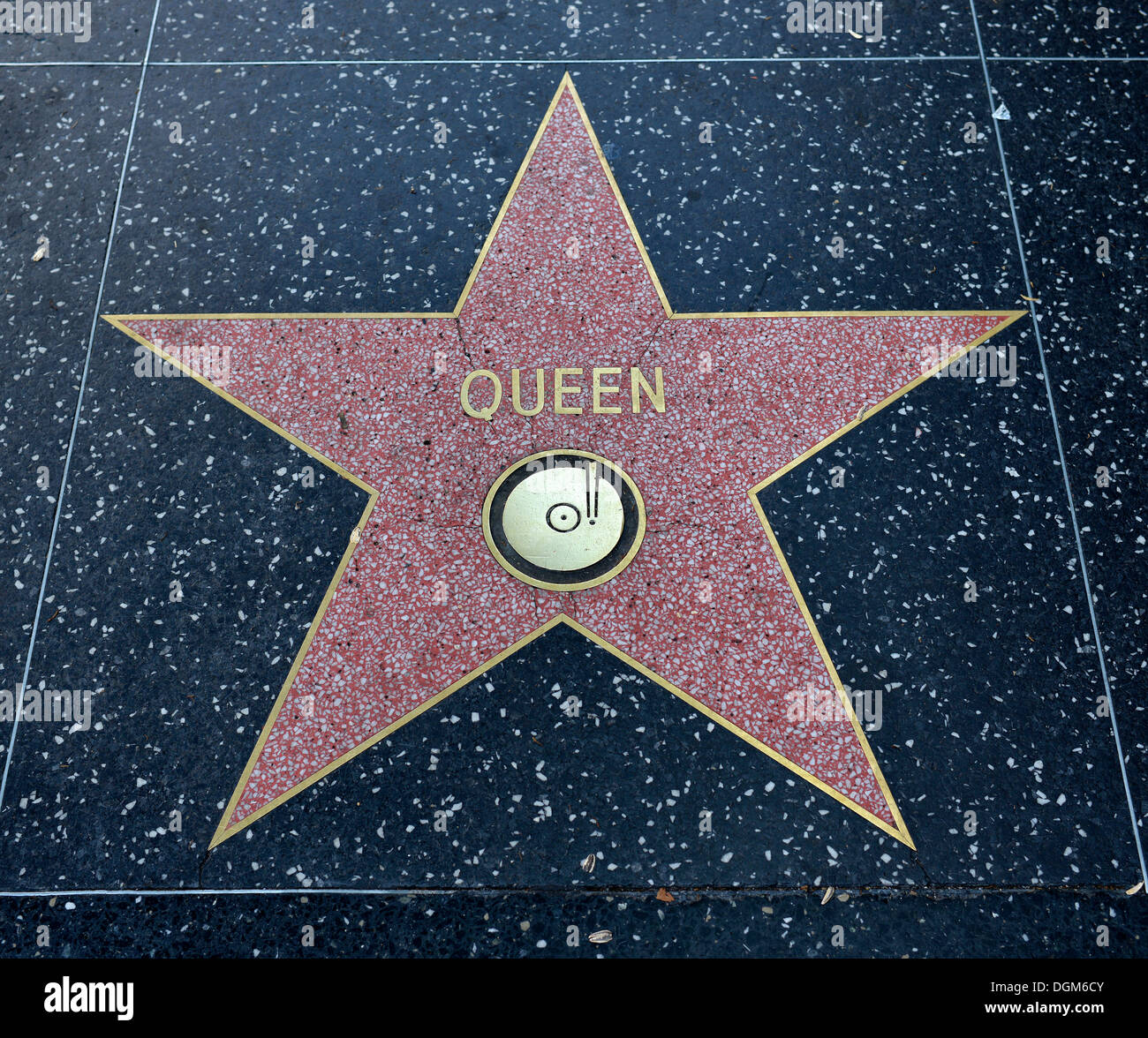 Terrazzo-Star der Band Queen, Kategorie "Musik", Walk of Fame, Hollywood Boulevard, Hollywood, Los Angeles, Kalifornien Stockfoto