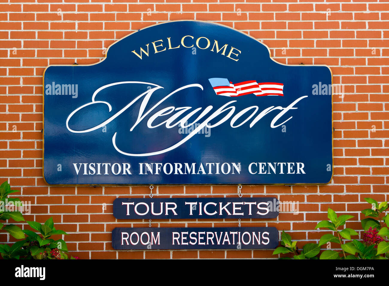 Willkommen Anmelden das Besucherzentrum von Newport, Rhode Island, New England, USA Stockfoto