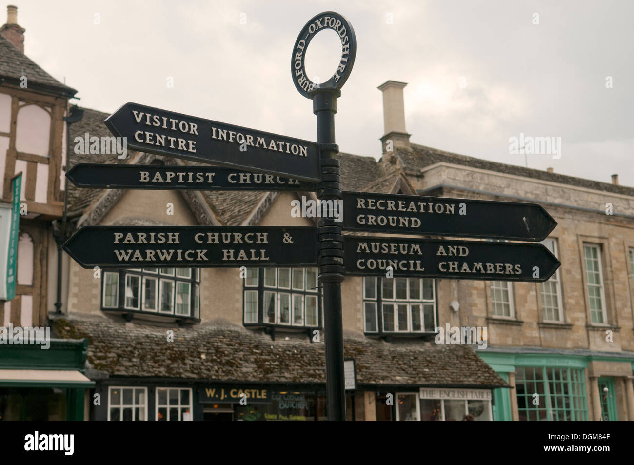 Richtungszeichen Burford Stockfoto