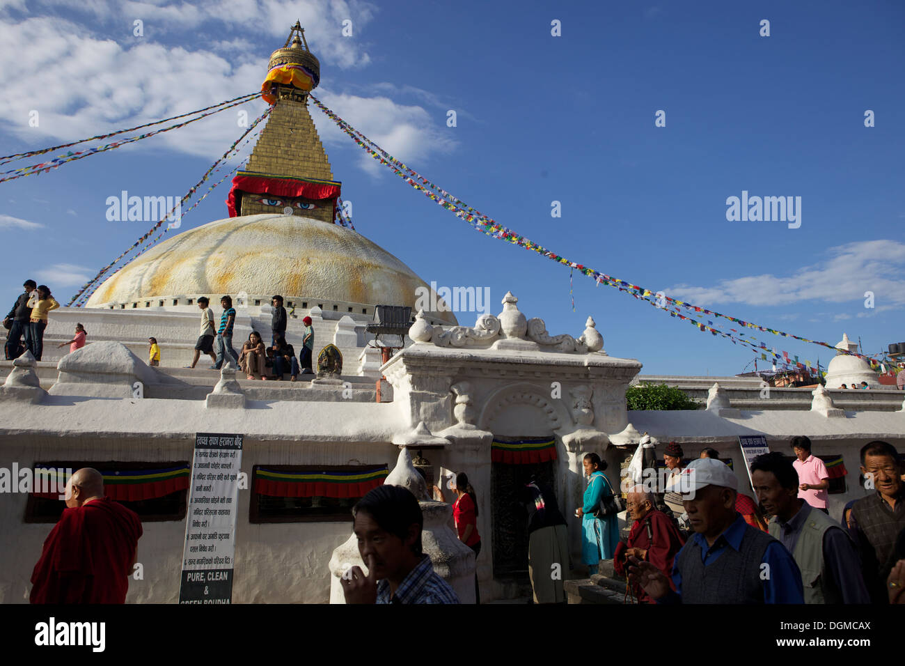 Boudha (Bodhnath) (Boudhanath) tibetische Stupa in Kathmandu, UNESCO World Heritage Site, Nepal, Asien Stockfoto