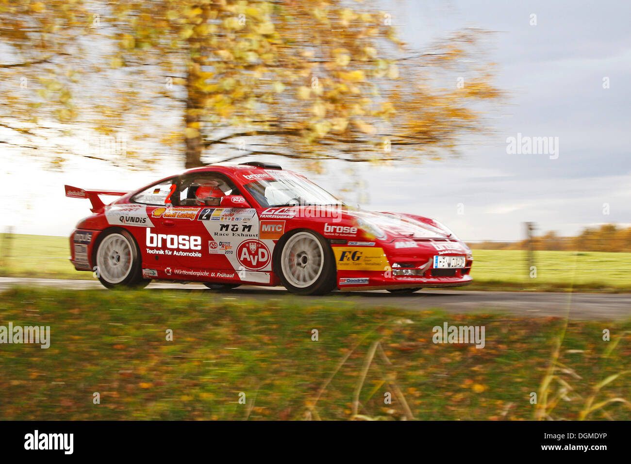 996 911 Porsche GT3 RS, angetrieben von Olaf Dobberkau, DRS-Champion 2010, Rallye Stehr Rallyesprint 2010, Hessen Stockfoto