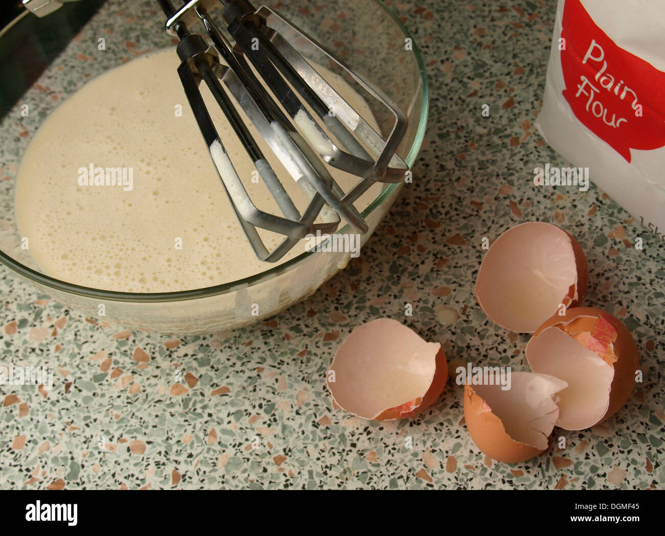Pfannkuchen-Teig-mix Stockfoto