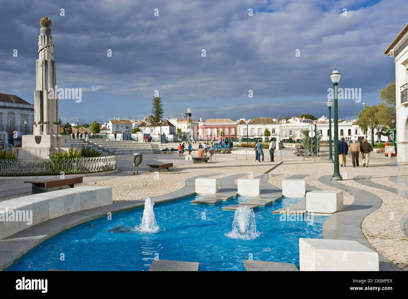 Praca da Republica, Tavira, Algarve, Portugal, Europa Stockfoto