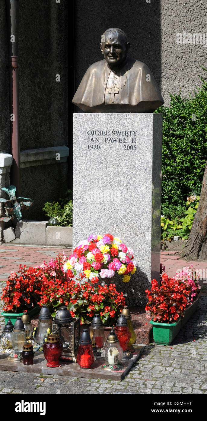 Statue von Papst Johannes Paul II., Swinoujscie, Polen, Europa Stockfoto