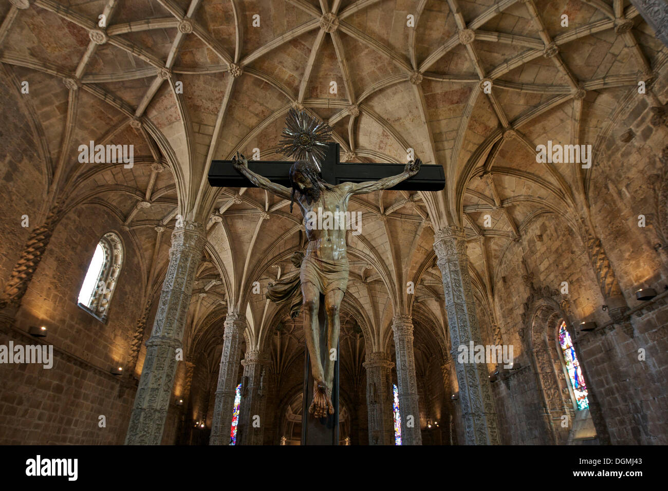 Kruzifix, Kirche Santa Maria de Belém im Hieronymus-kloster, hieronymites Kloster, UNESCO Weltkulturerbe Stockfoto