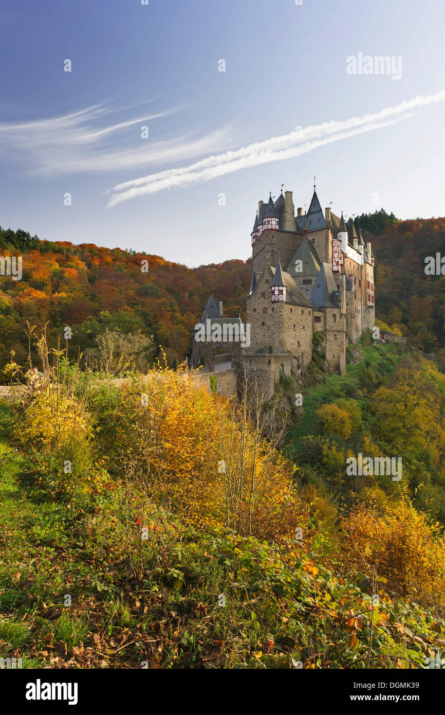 Höhenburg der Burg Eltz, Ganerbenburg, eine Burg, die Zugehörigkeit zu einer Gemeinschaft der Miterben, Muenstermaifeld, Wierschem, Mosel Stockfoto