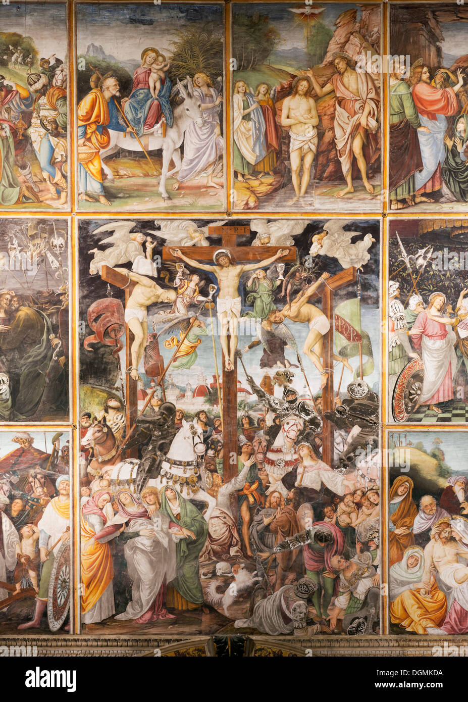 Darstellung des Lebens und der Passion Christi, von der Renaissance-Malers Gaudenzio Ferrari, 1513, in der Franziskanerkirche Stockfoto