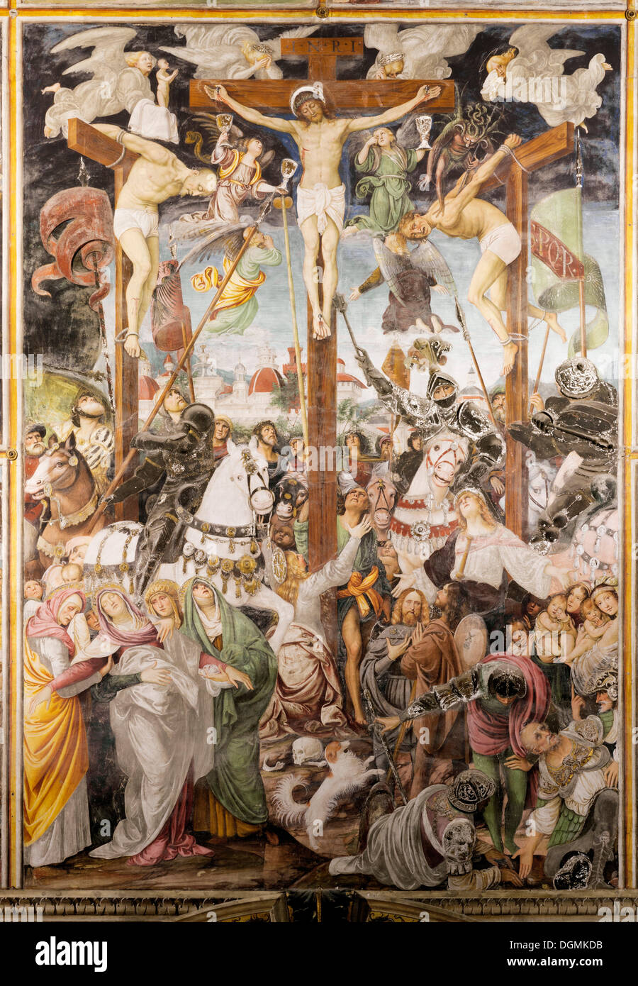Darstellung des Lebens und der Passion Christi, von der Renaissance-Malers Gaudenzio Ferrari, 1513, in der Franziskanerkirche Stockfoto