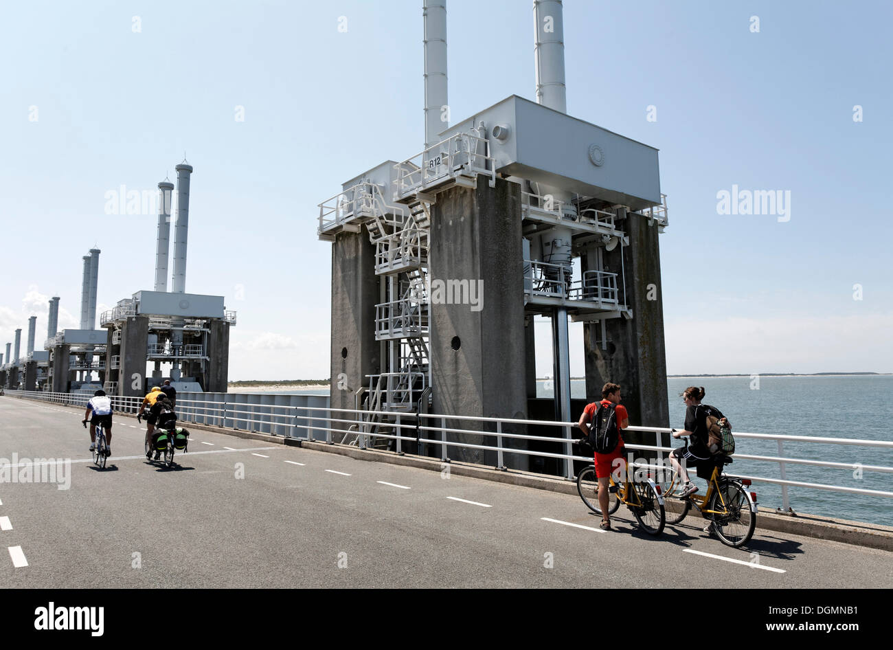 Sturmflutwehr Oosterschelde, Oosterschelde und Nordsee, Zeeland, Niederlande, Europa Stockfoto