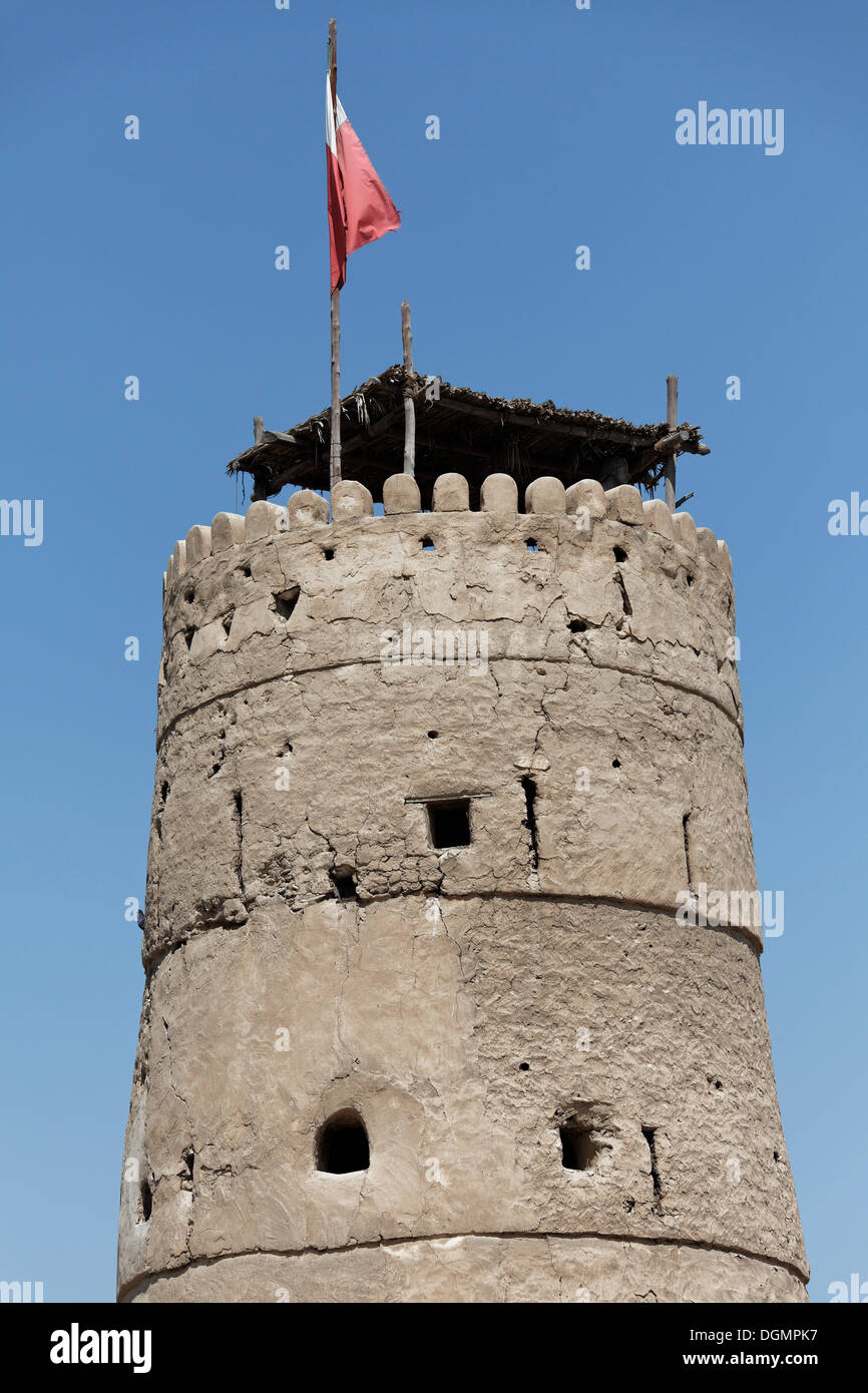 Historischen Wehrturm, Al-Fahidi-Fort, das Dubai Museum, Vereinigte Arabische Emirate, Naher Osten, Asien Stockfoto