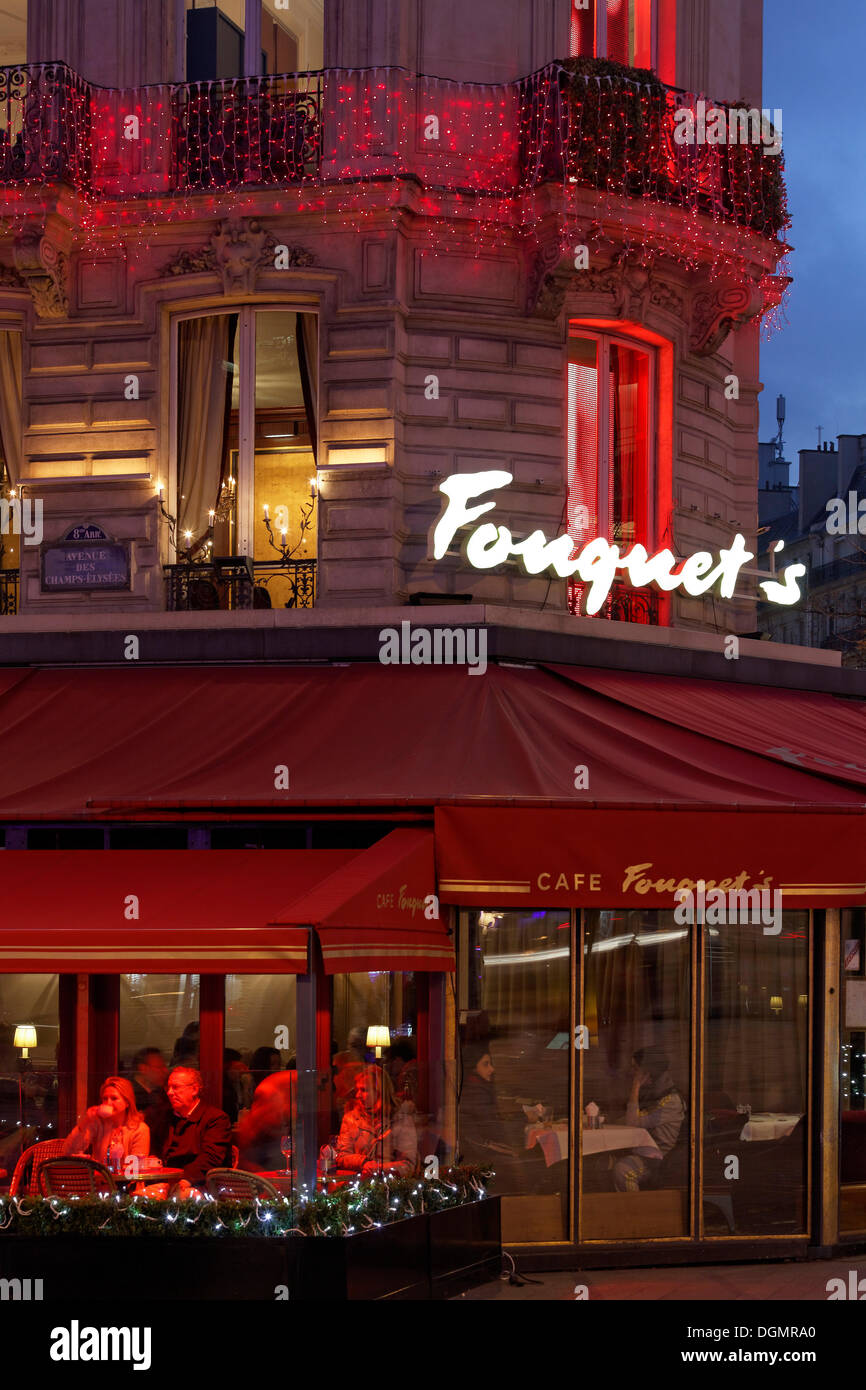 Die fouquet, ein luxuriöses Restaurant, Avenue des Champs Elysées Street, 14th Arrondissement, Paris, Ile-de-France, Frankreich Stockfoto