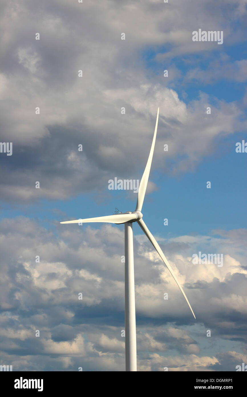 Windkraftanlage, Windpark, kanadischen Maritimes, Wolken, Himmel, Amherst, Nova Scotia, Kanada Stockfoto