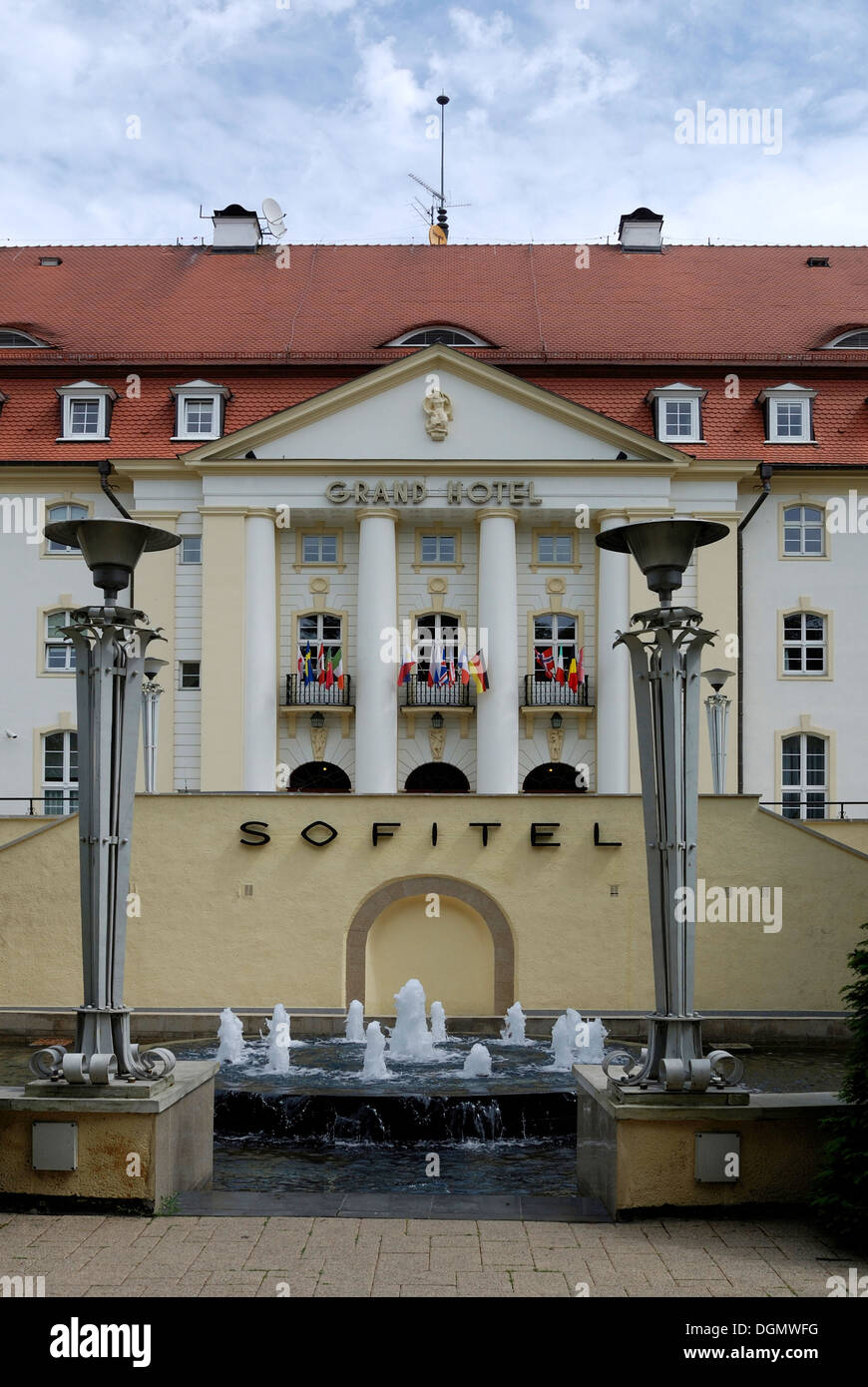 Grand Hotel am Strand von Ostseebad Sopot in Polen. Stockfoto