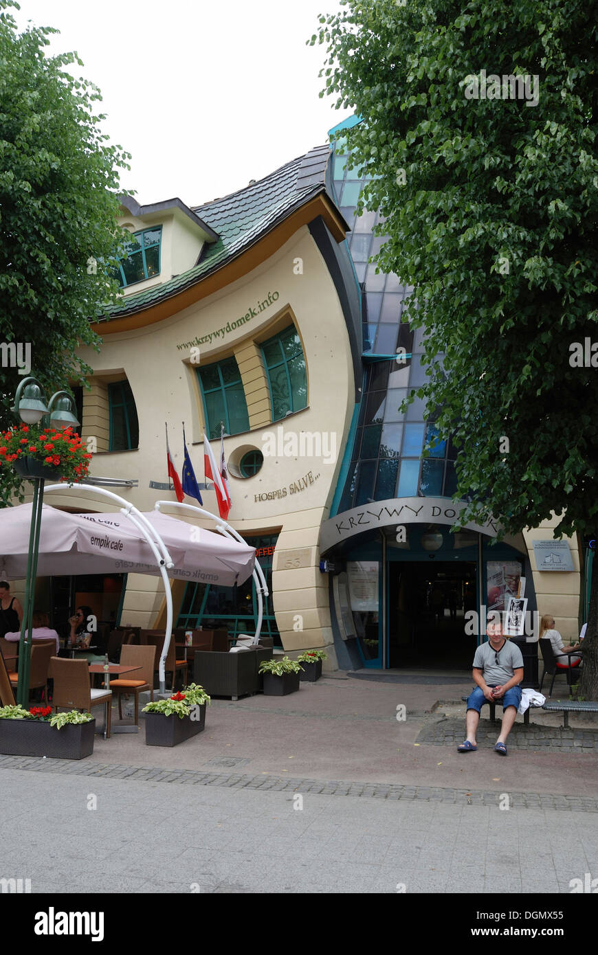 Crooked House auf dem Boulevard Monte Cassino in den polnischen Ostseebad Sopot. Stockfoto