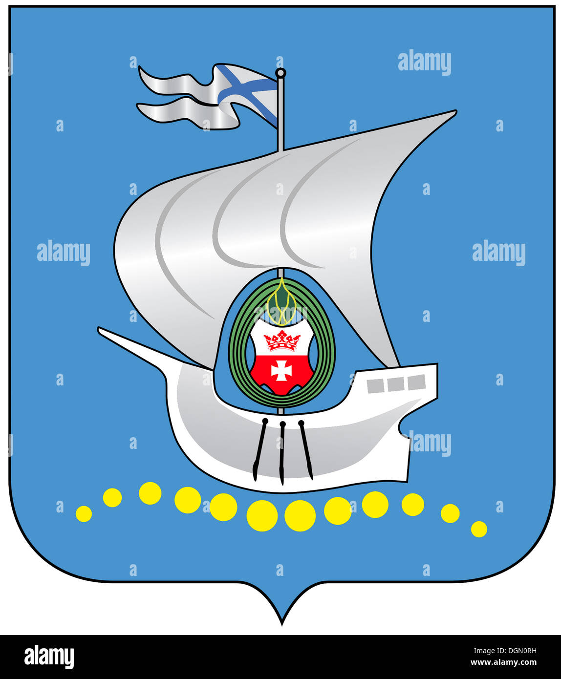 Wappen der russischen Exklave Kaliningrad. Stockfoto