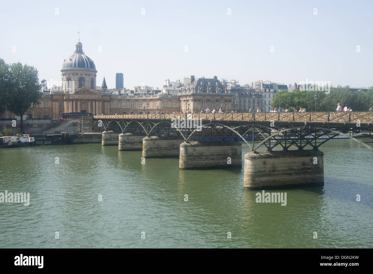 Pont de l'Archeveche "Liebe Schleusenbrücke", Paris, Frankreich Stockfoto