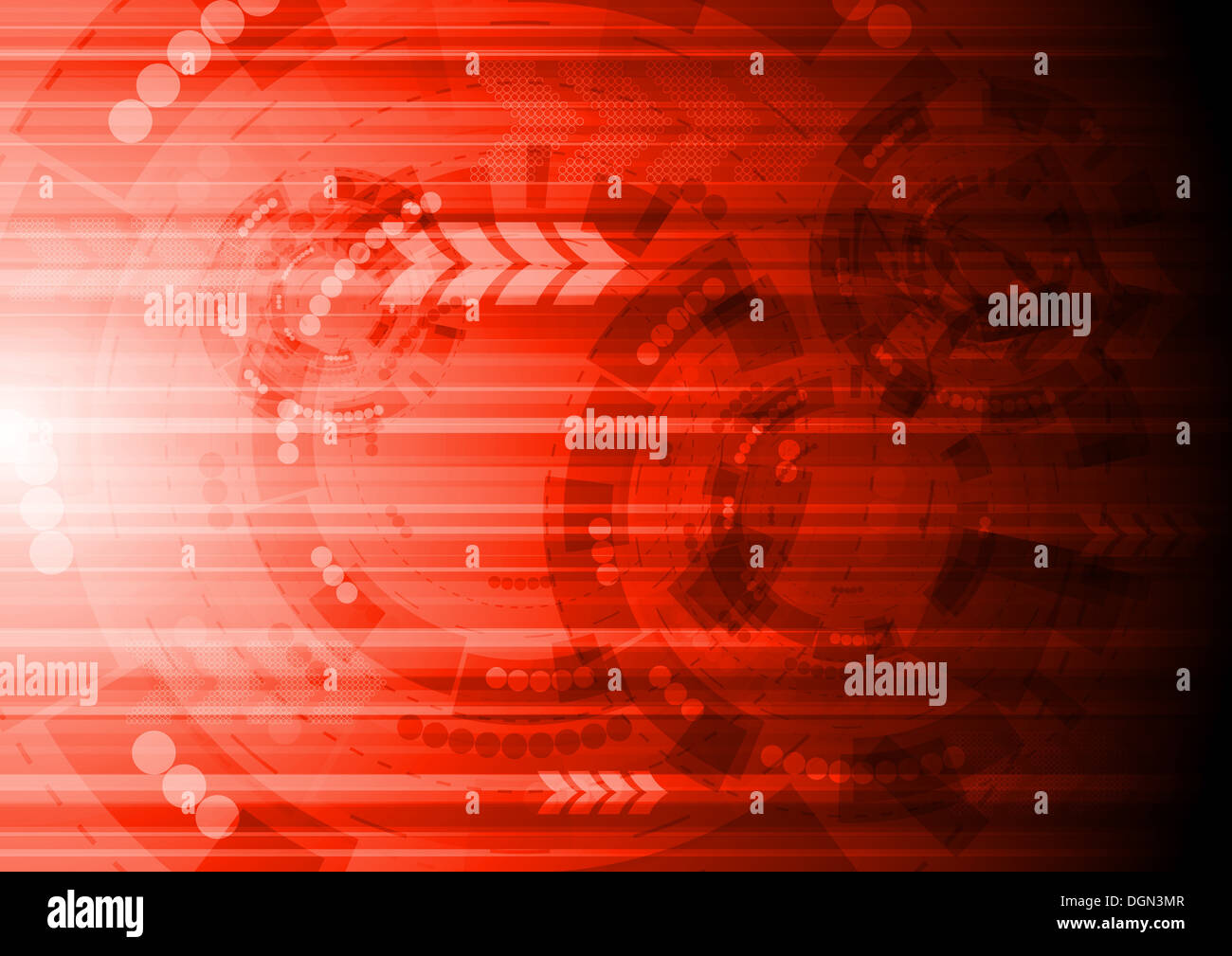 Roter Hintergrund mit technischen Elementen. EPS-10 Stockfoto