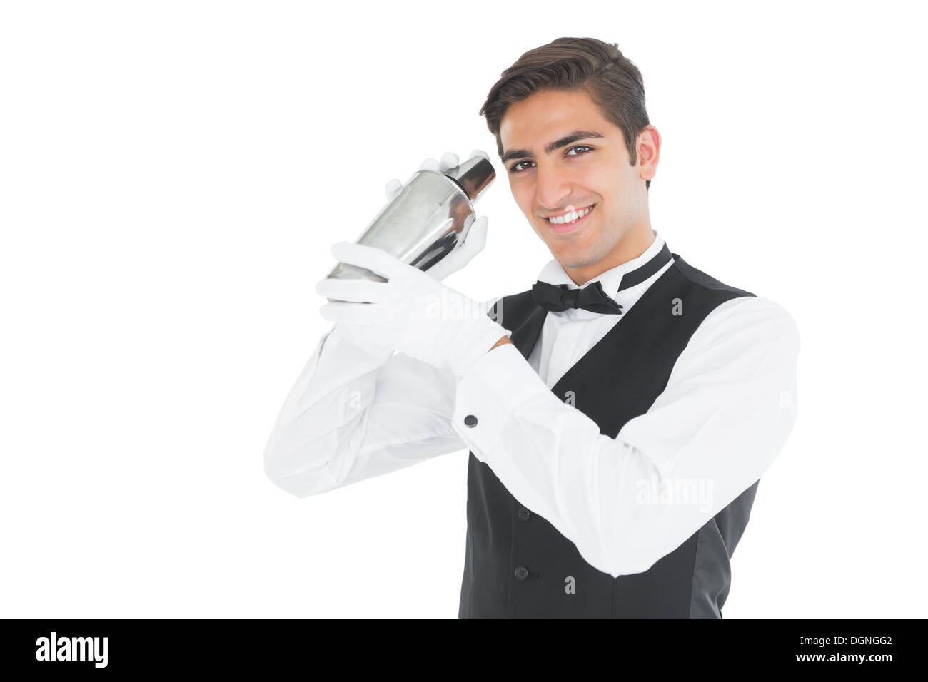 Gut aussehend Barkeeper schütteln einen drink Stockfoto