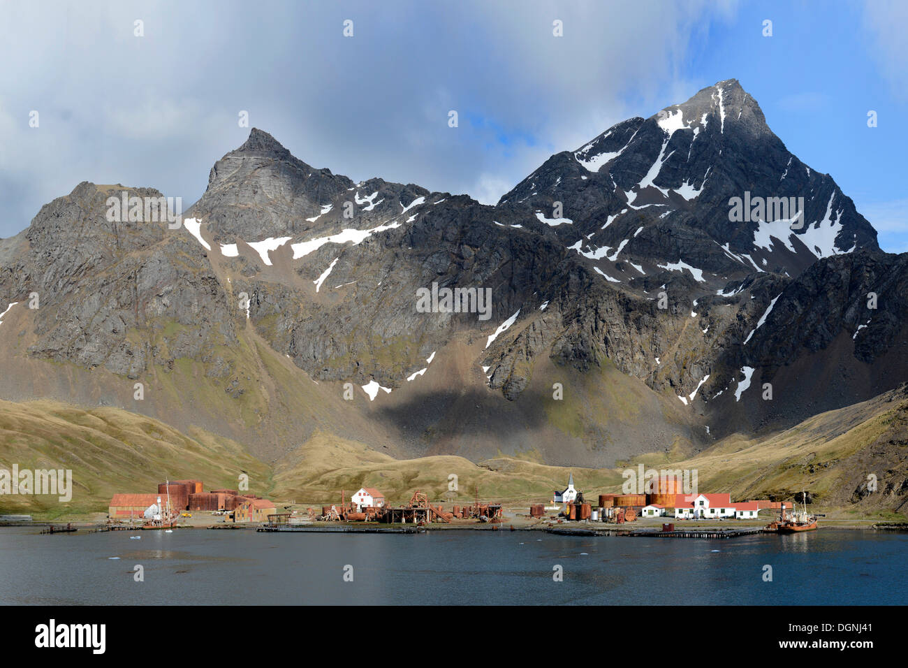 Ehemalige Grytviken Walfangstation, Südgeorgien und die Südlichen Sandwichinseln, Vereinigtes Königreich Stockfoto