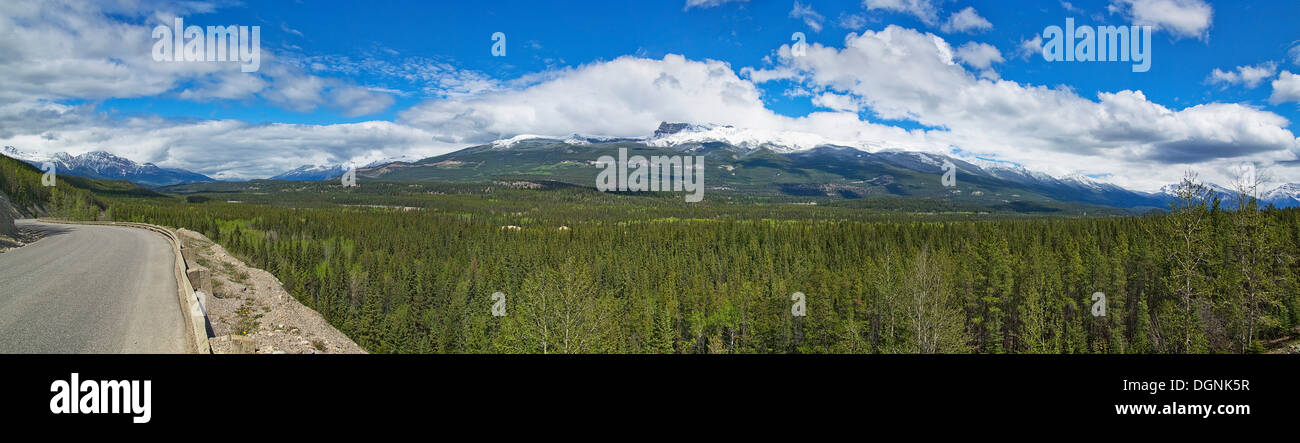 Route 93, Jasper, Icefield Parkway, Rocky Mountains, Alberta, Kanada Stockfoto