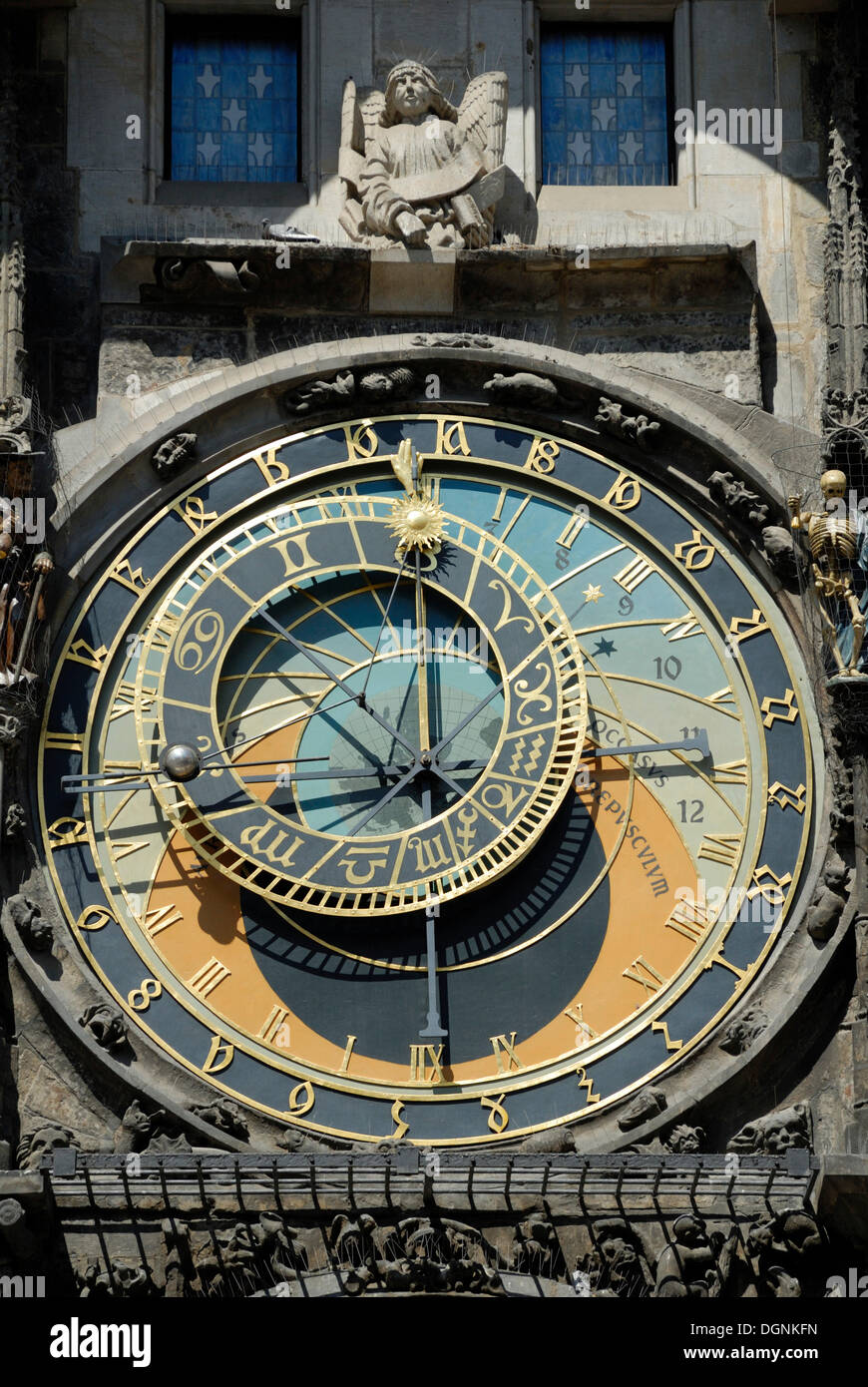 Astronomische Uhr am Altstädter Rathaus, Prag, Tschechische Republik, Europa Stockfoto