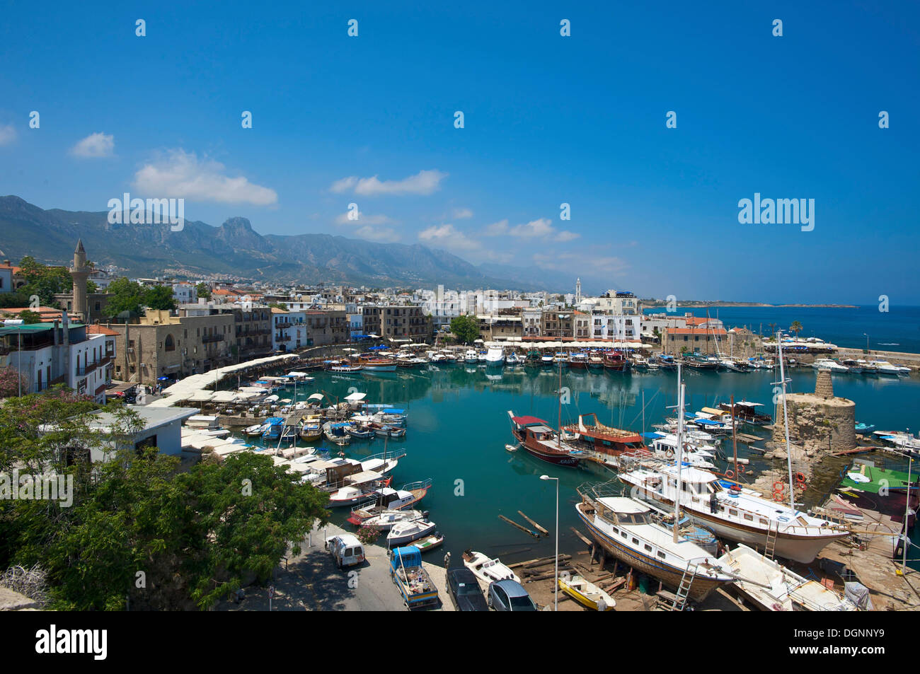Hafen von Girne, Keryneia, Nord-Zypern, Zypern Stockfoto
