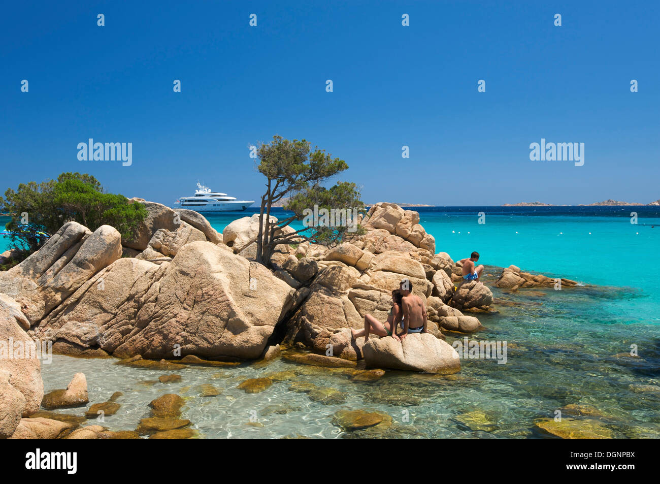 Capriccioli Strand, Costa Smeralda, Sardinien, Italien, Europa Stockfotografie Alamy