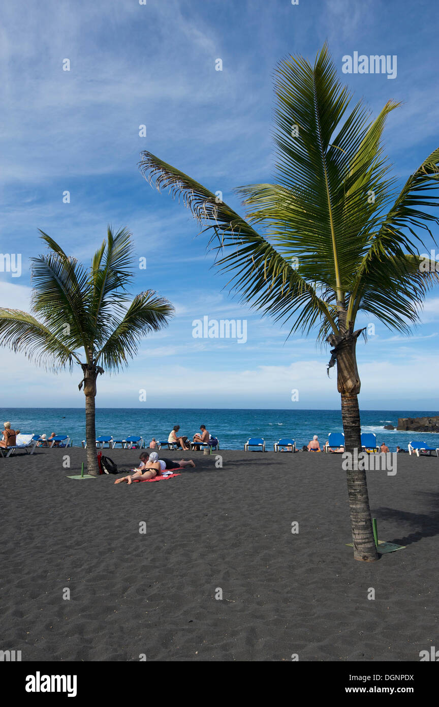 Playa Jardin in Puerto De La Cruz, Teneriffa, Kanarische Inseln, Spanien, Europa Stockfoto