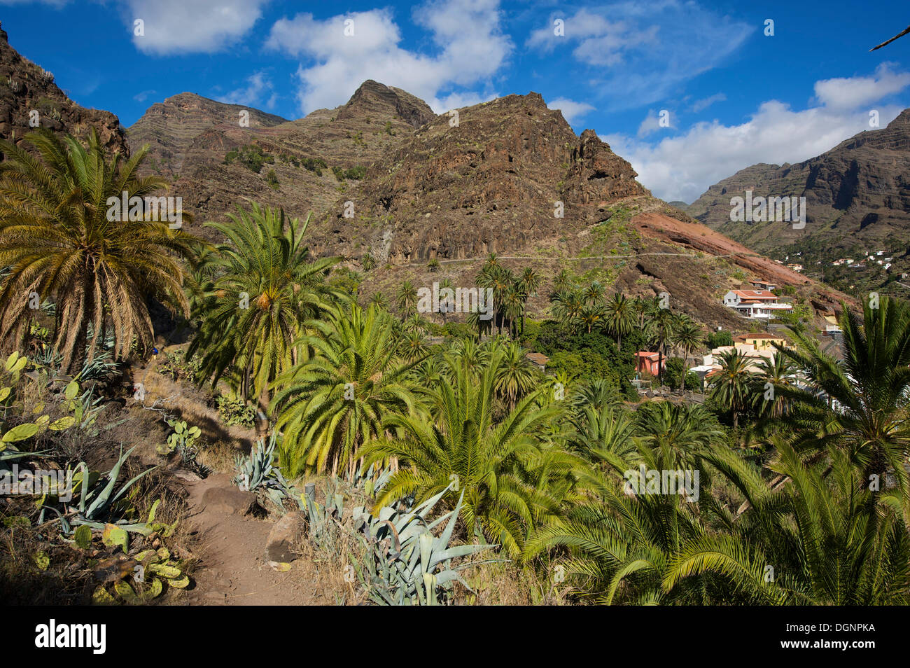 Wanderweg, Valle Gran Rey, La Gomera, Kanarische Inseln, Spanien Stockfoto