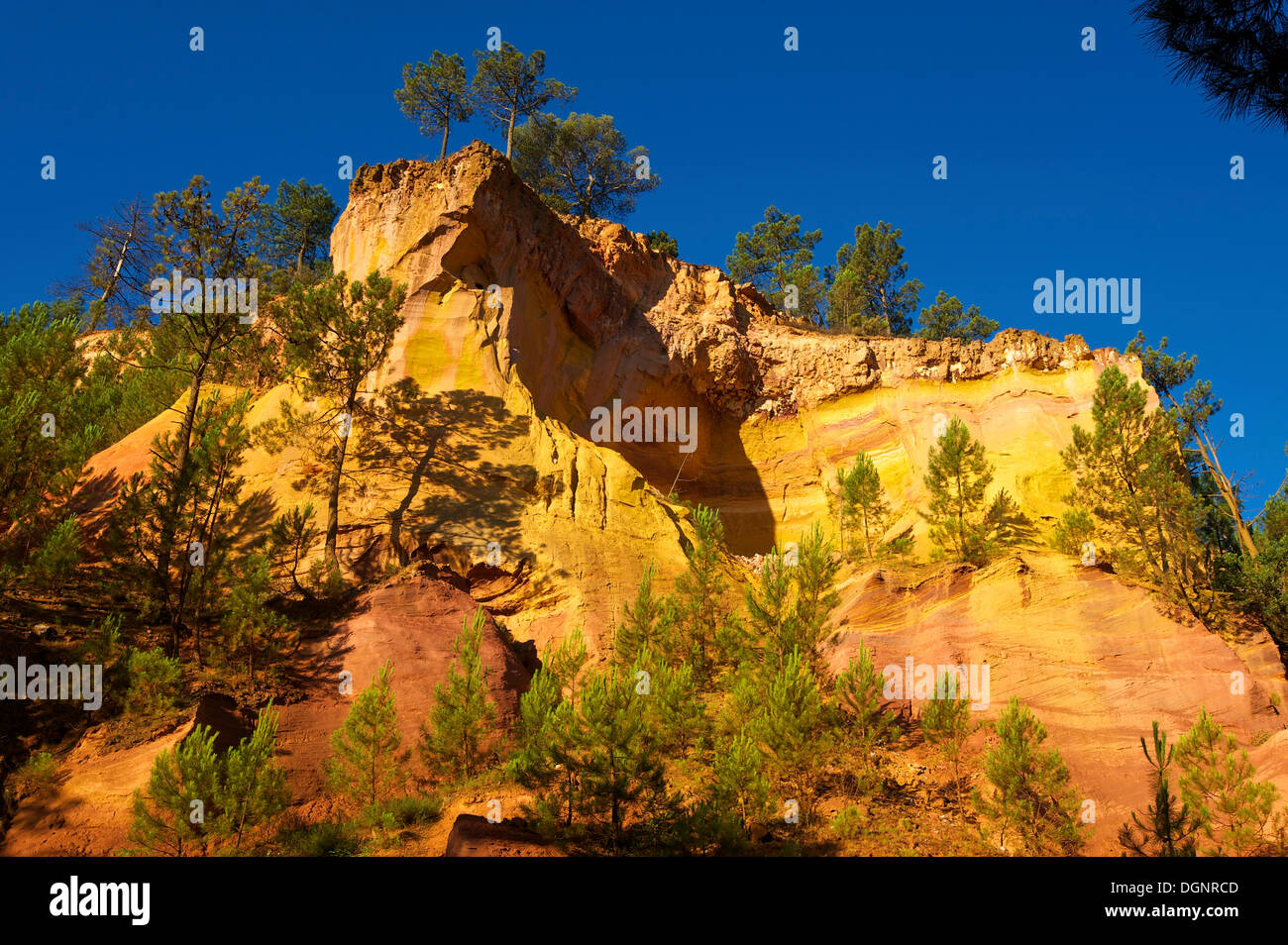 Ocres, ockerfarbenen Felsen, Roussillon, Provence, Region Provence-Alpes-Côte d ' Azur, Frankreich Stockfoto