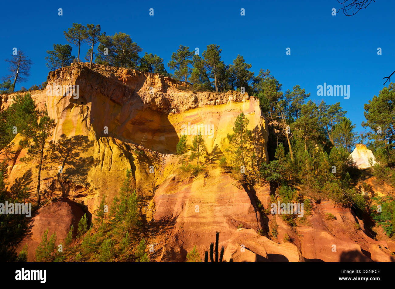 Ocres, ockerfarbenen Felsen, Roussillon, Provence, Region Provence-Alpes-Côte d ' Azur, Frankreich Stockfoto